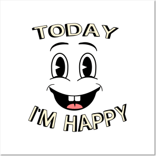 Happy Face Smile Happy Day Funny Retro Cartoon Posters and Art